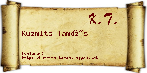 Kuzmits Tamás névjegykártya